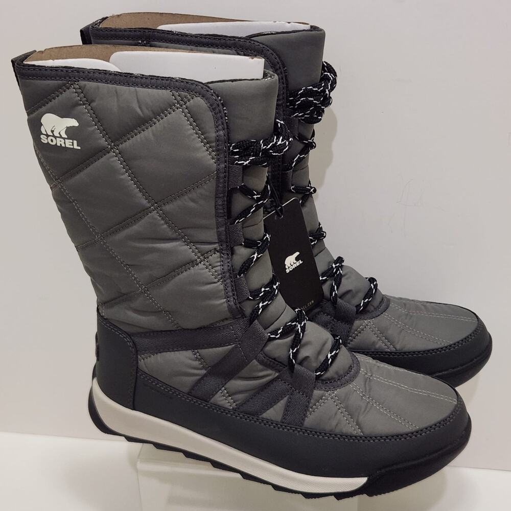 Sorel Women's Boots Whitney II Tall Lace Waterproof Insulated Quarry Gray Sz. 9